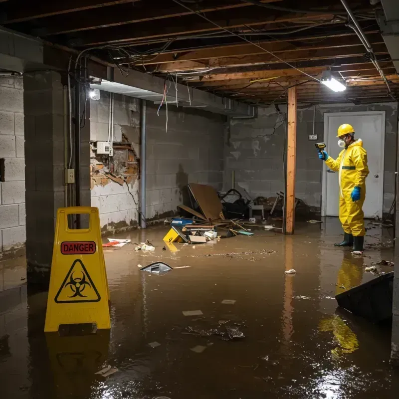 Flooded Basement Electrical Hazard in Mariposa, CA Property