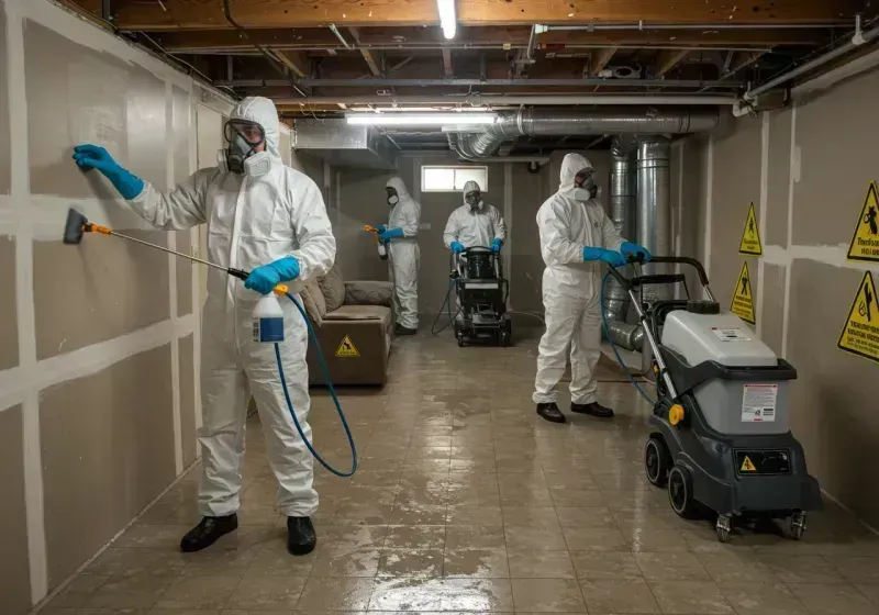 Basement Moisture Removal and Structural Drying process in Mariposa, CA